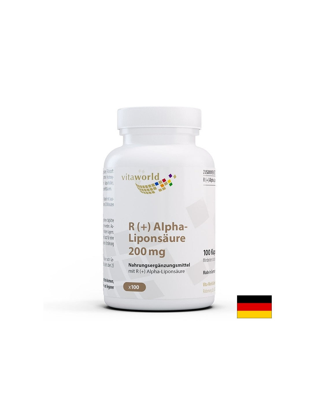 Métabolisme et glycémie - r (+) acide lipoïque alpha (r + alpha-liponsaure), 200 mg x 100 capsules