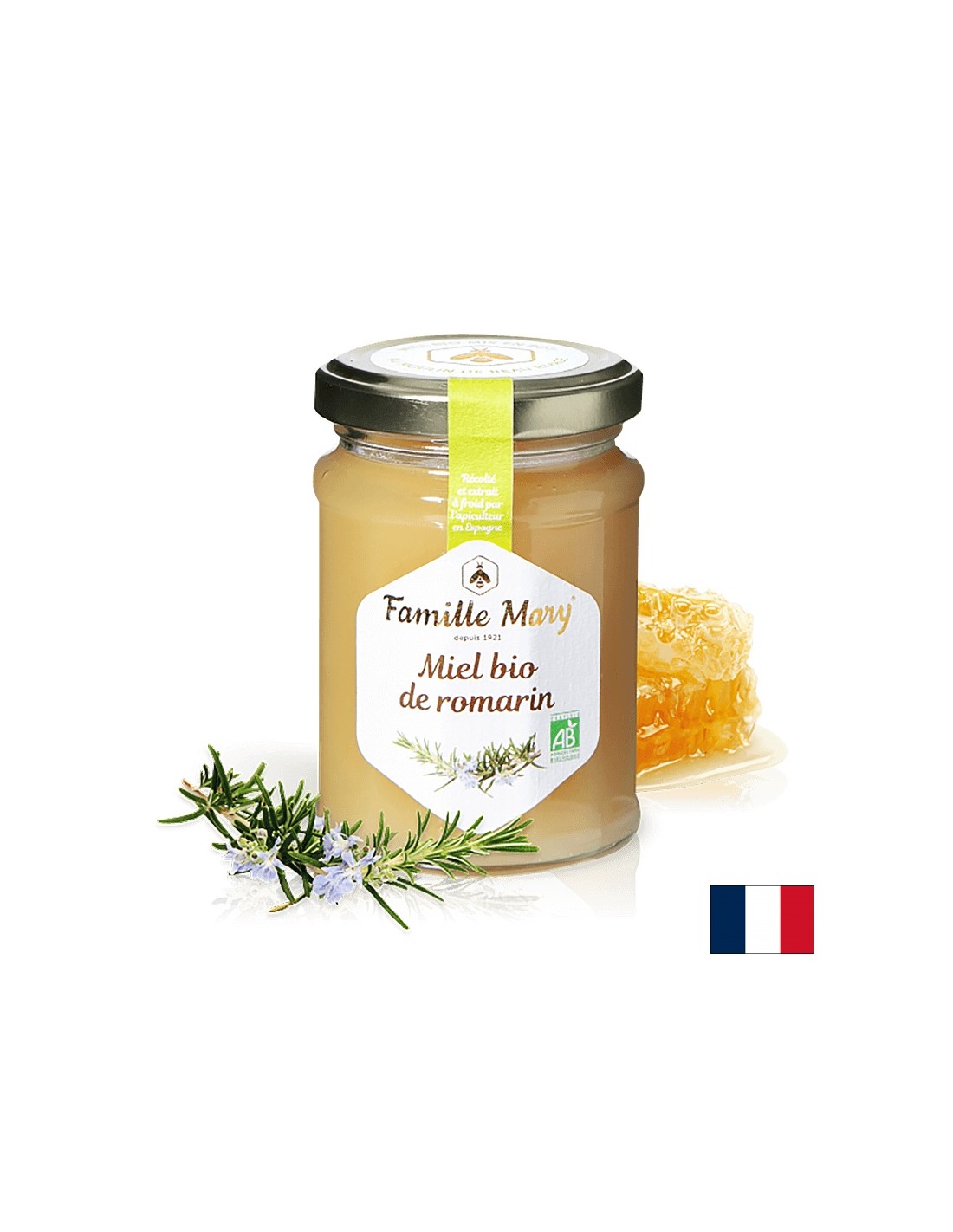 Miel Bio de Romarin/Rosemary Organic Honey, 230 G Famille Mary