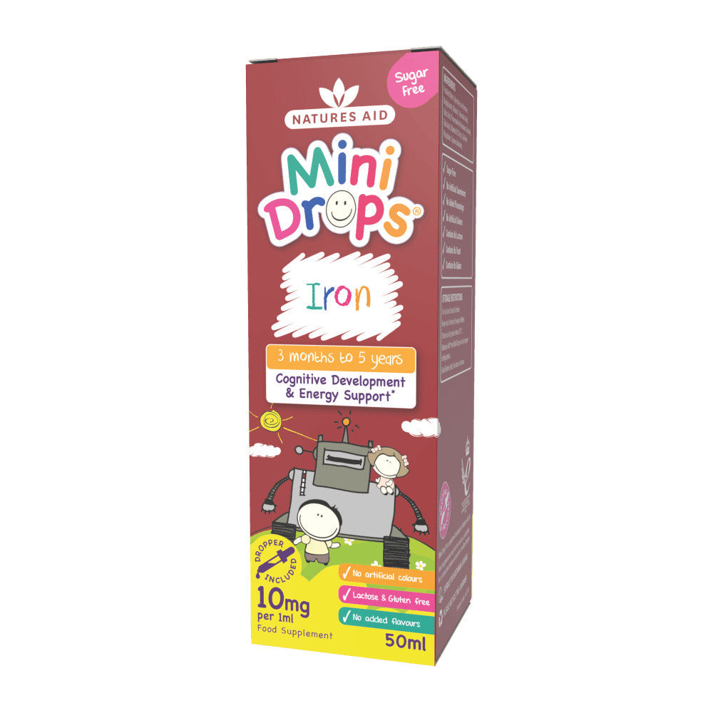 Fer + vitamine C + vitamine B12 + gouttes d'acide folique pour les enfants (mini gouttes en fer) 50 ml naturesaid