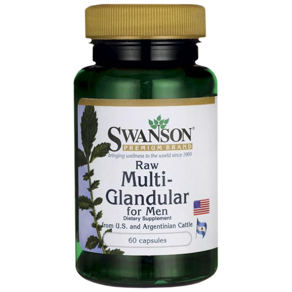Multi-glandulaires bruts pour hommes 450 mg 60 capsules