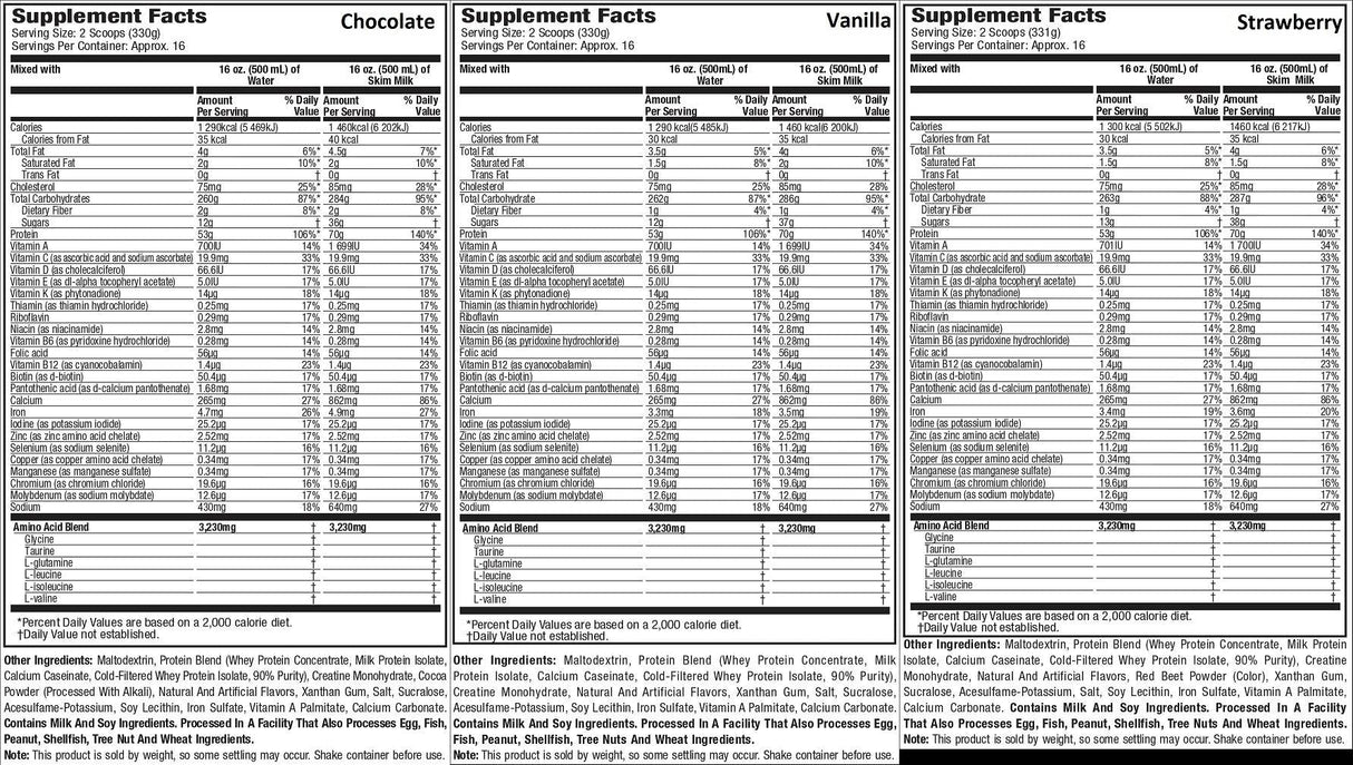 Gain de masse 100% premium - 5454 grammes