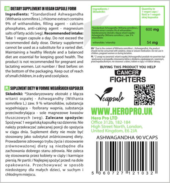 Ashwagandha extrait 600 mg - 90 capsules