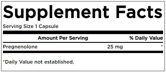 Pregnénolone 25 mg 60 capsules