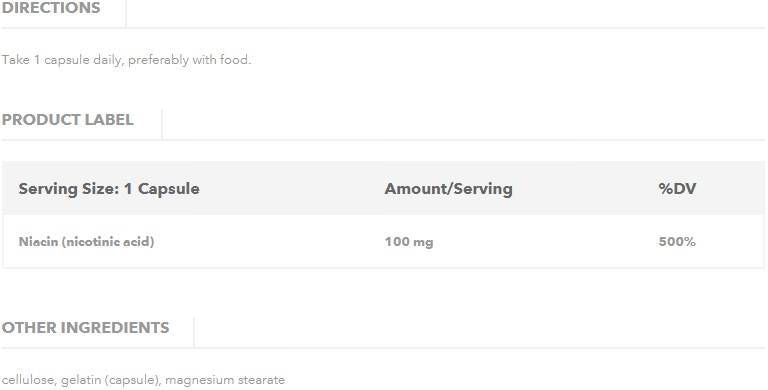 Niacine 100 mg - 100 capsules