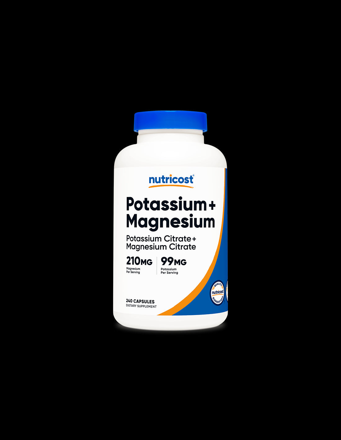 Nerve and Muscle Function - Potassium + Magnesium, 99 mg/210 mg, 240 capsules Nutricost - Nutra Best Europe