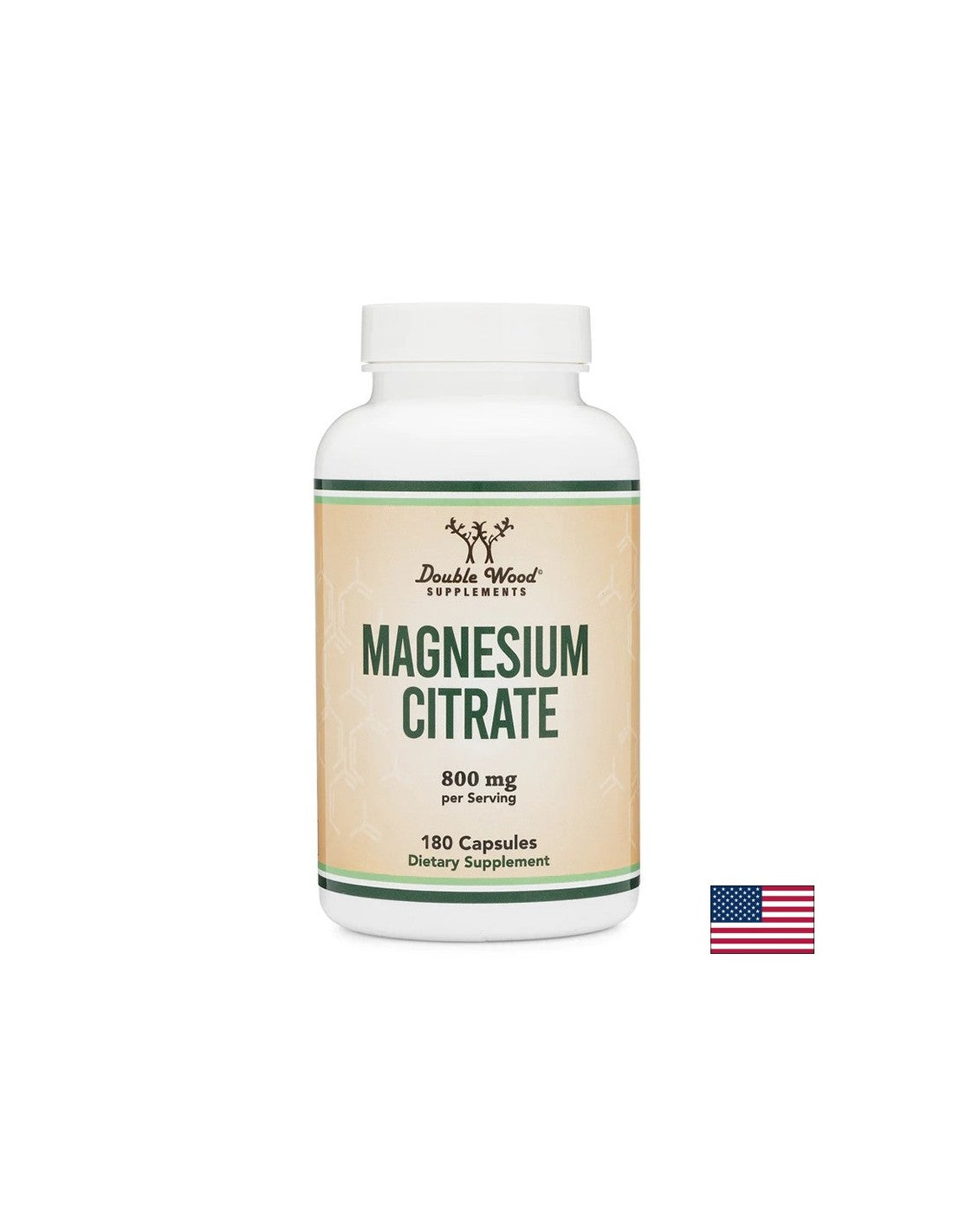 Système nerveux et muscles - Citrate de magnésium Magnésium (citrate), 180 capsules <tc>Double Wood</tc>