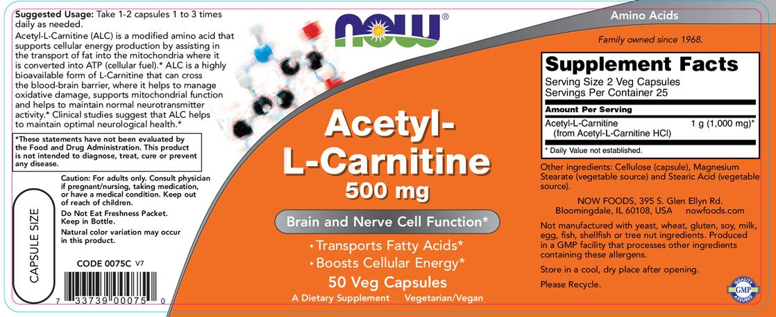Acétyl L-carnitine - 50 capsules
