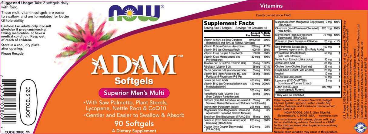 Adam Men's Vits - 90 capsules de gel