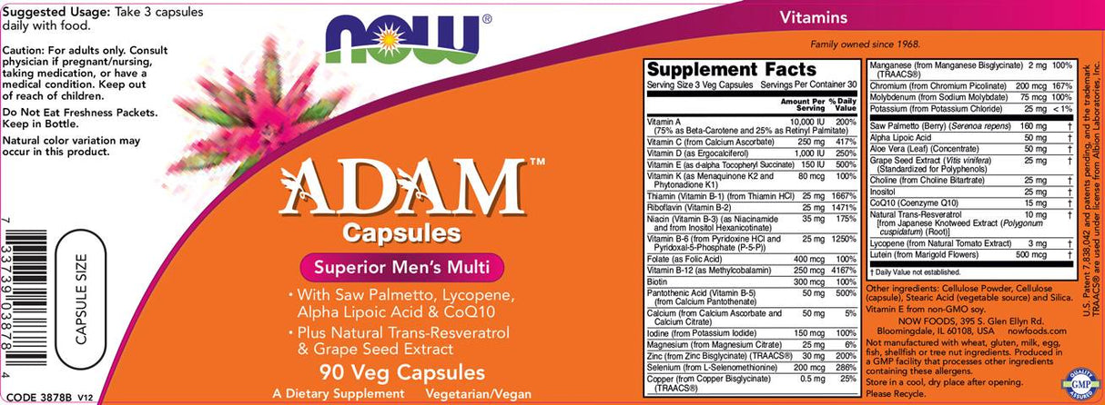 Adam Men's Vits - 90 capsules de gel