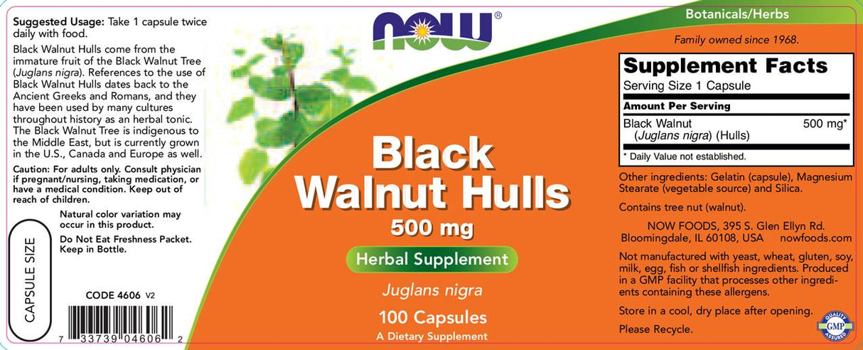 Couches de noix noires 500 mg - 100 capsules