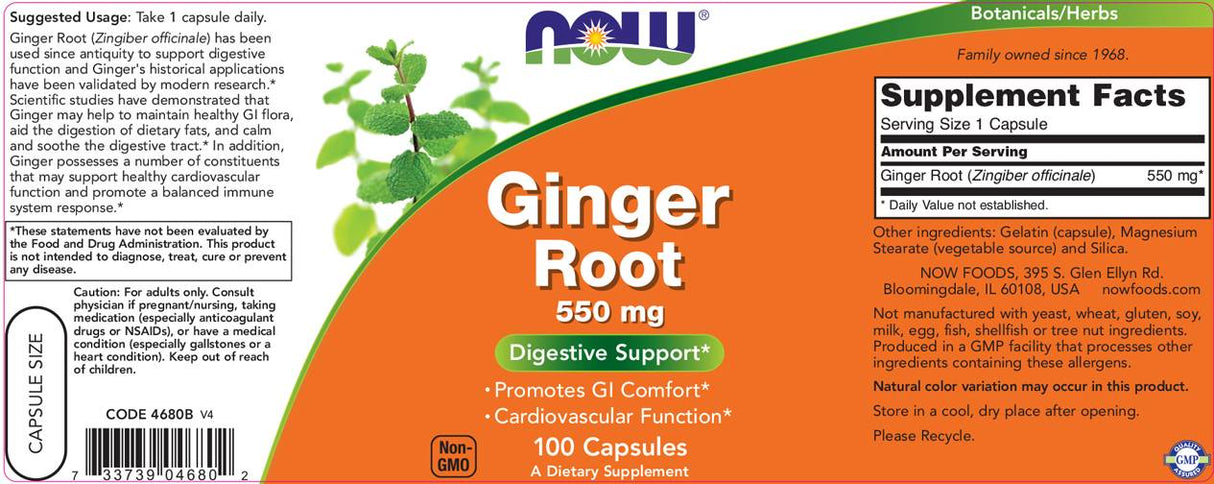 Root de gingembre 550 mg - 100 capsules
