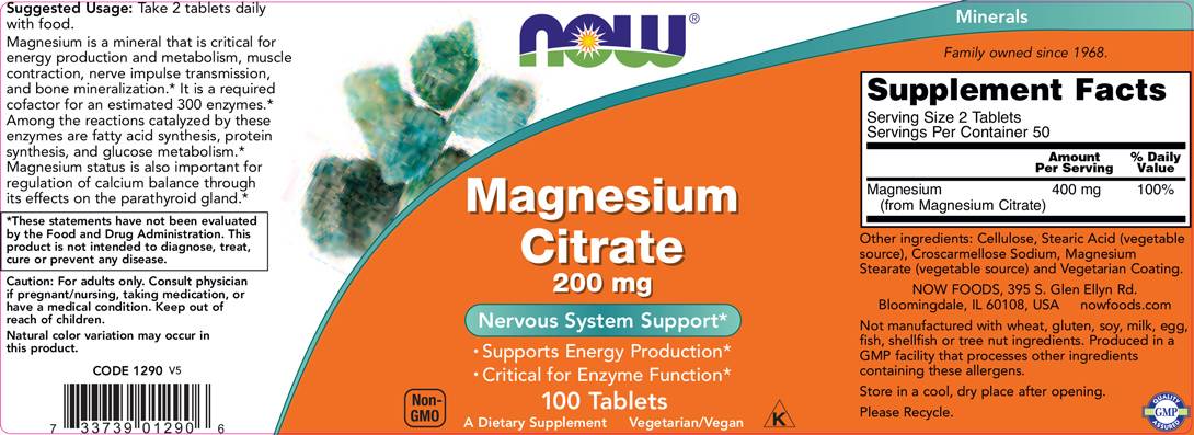Citrate de magnésium 200 mg - 100 comprimés