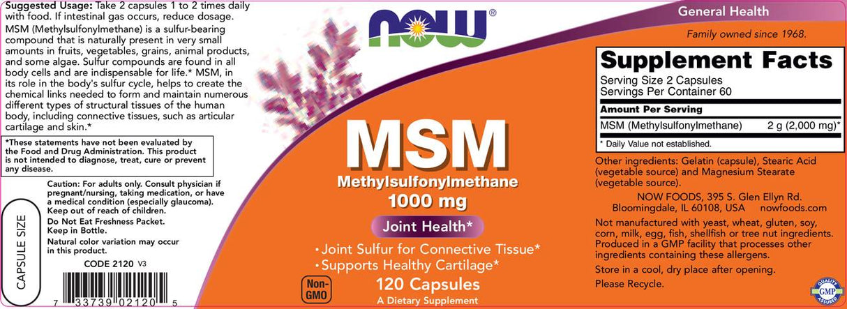 MSM 1000 mg - 240 capsules