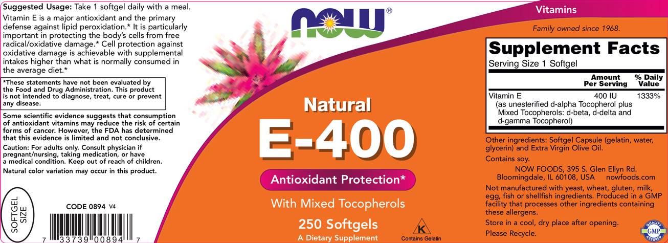 Vitamine E-400 UI MT - 250 capsules de gel