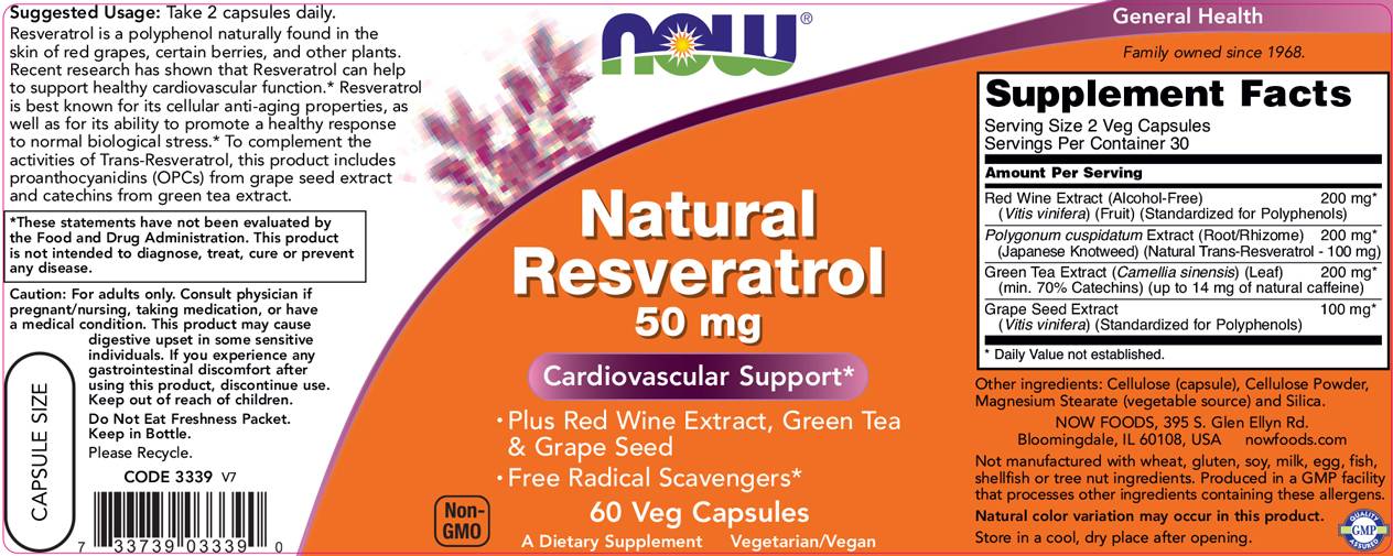 Resvératrol naturel 50 mg - 60 capsules
