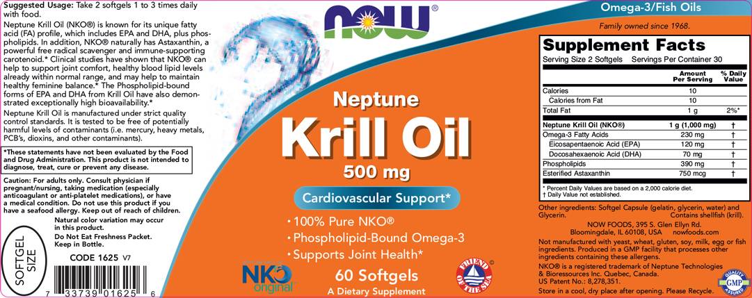 Huile de krill Neptune 500 mg - 120 capsules de gel