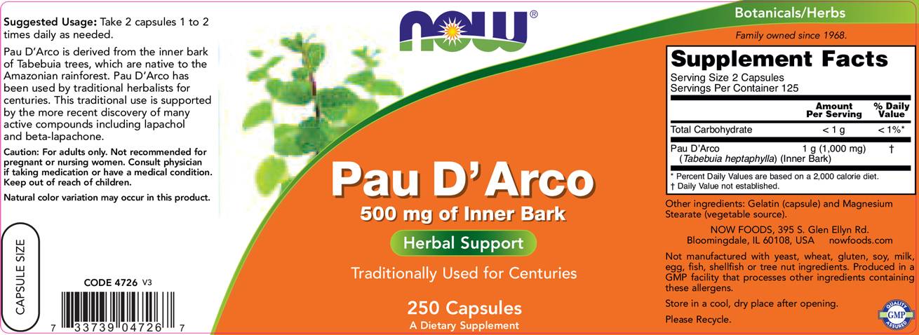 Pau d'Arco 500 mg - 100 capsules