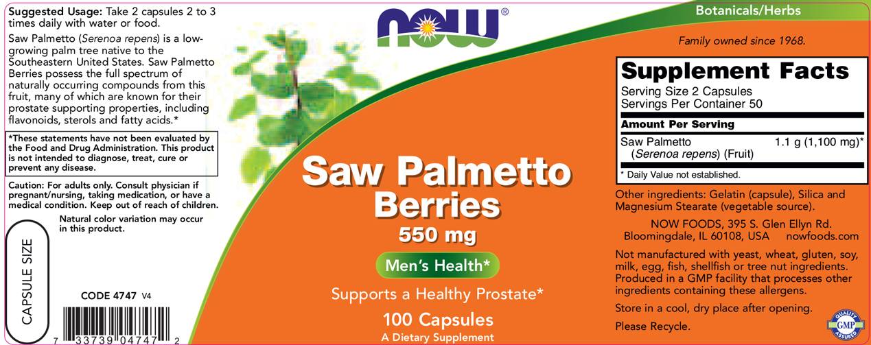 Saw Palmetto Berries 550 mg - 250 capsules