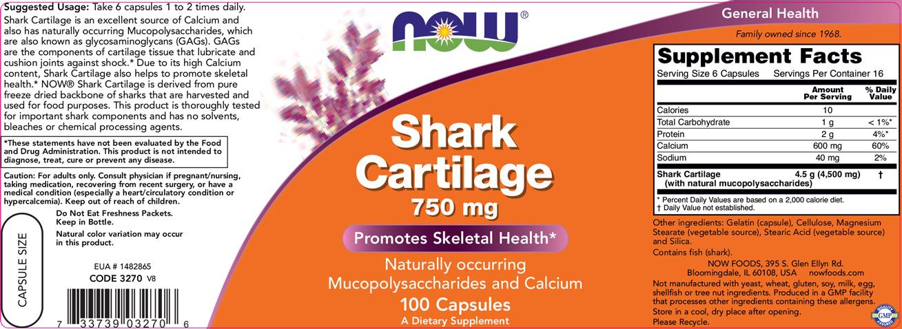 Cartilage de requin 750 mg - 100 capsules
