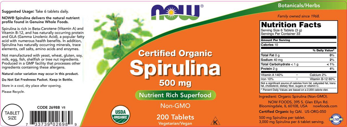 Spiruline 500 mg - 200 comprimés