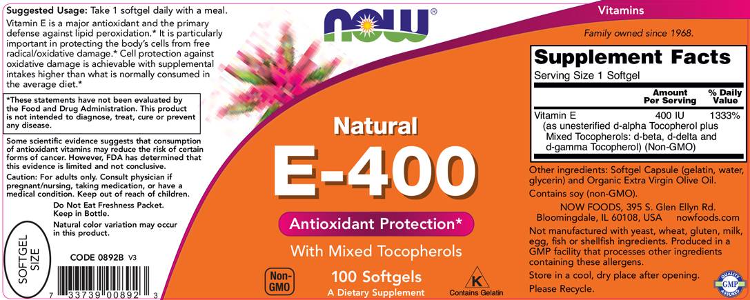 Vitamine E-400 UI MT - 100 capsules de gel