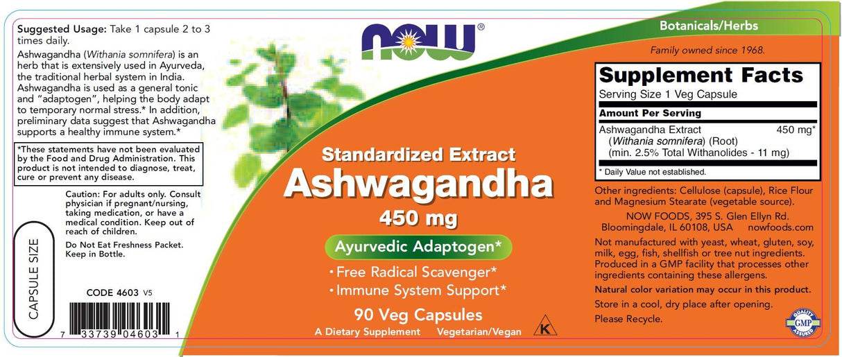 Ashwagandha Extrait 450 mg - 90 capsules
