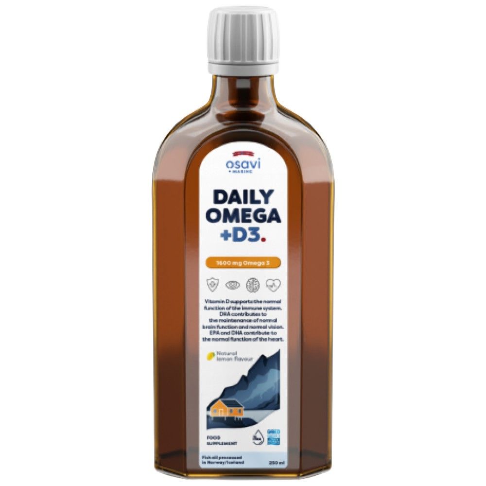 Liquide oméga + D3 quotidien | Aromatisé au citron naturel - 250 ml