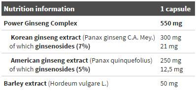Platinum Ginseng ™ Sport Edition 550 mg - 60 capsules