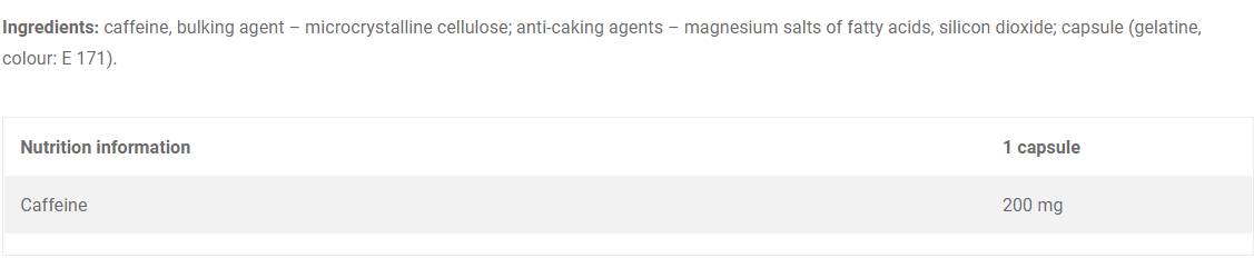 Cafeine Kick 200 mg - 60 capsules