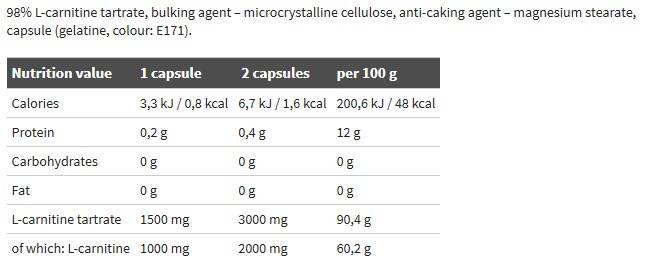 L-Carnitine Xtreme Mega Caps 1500 - 120 Capsules