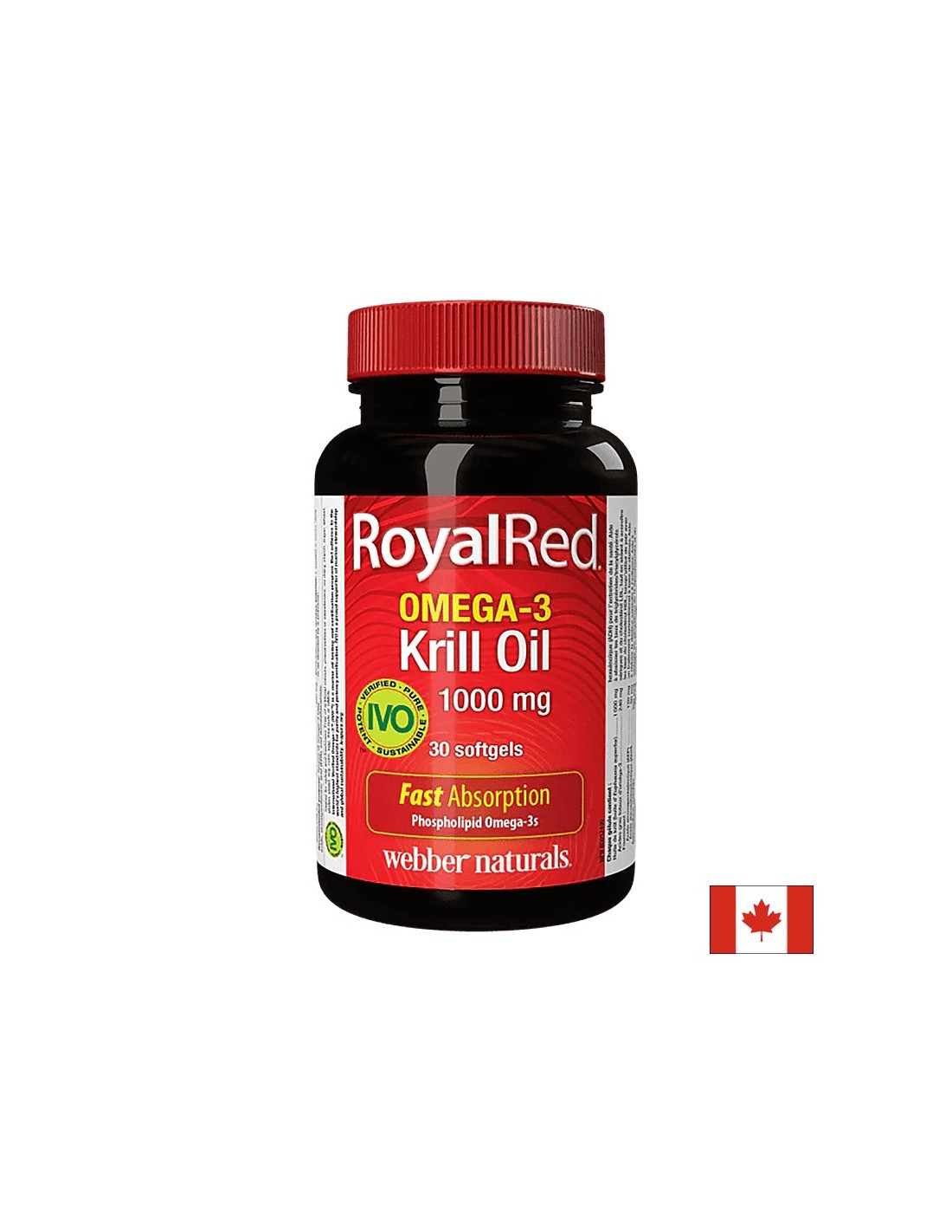 Huile de krill oméga-3 RoyalRed® 1000 mg x 30 capsules molles <tc>Webber Naturals</tc>