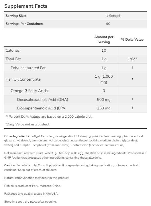 DHA - 500 Double résistance - 180 softgels