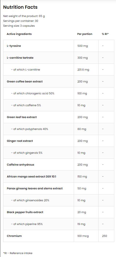 Brûleur de graisse/capsules extrêmes 90