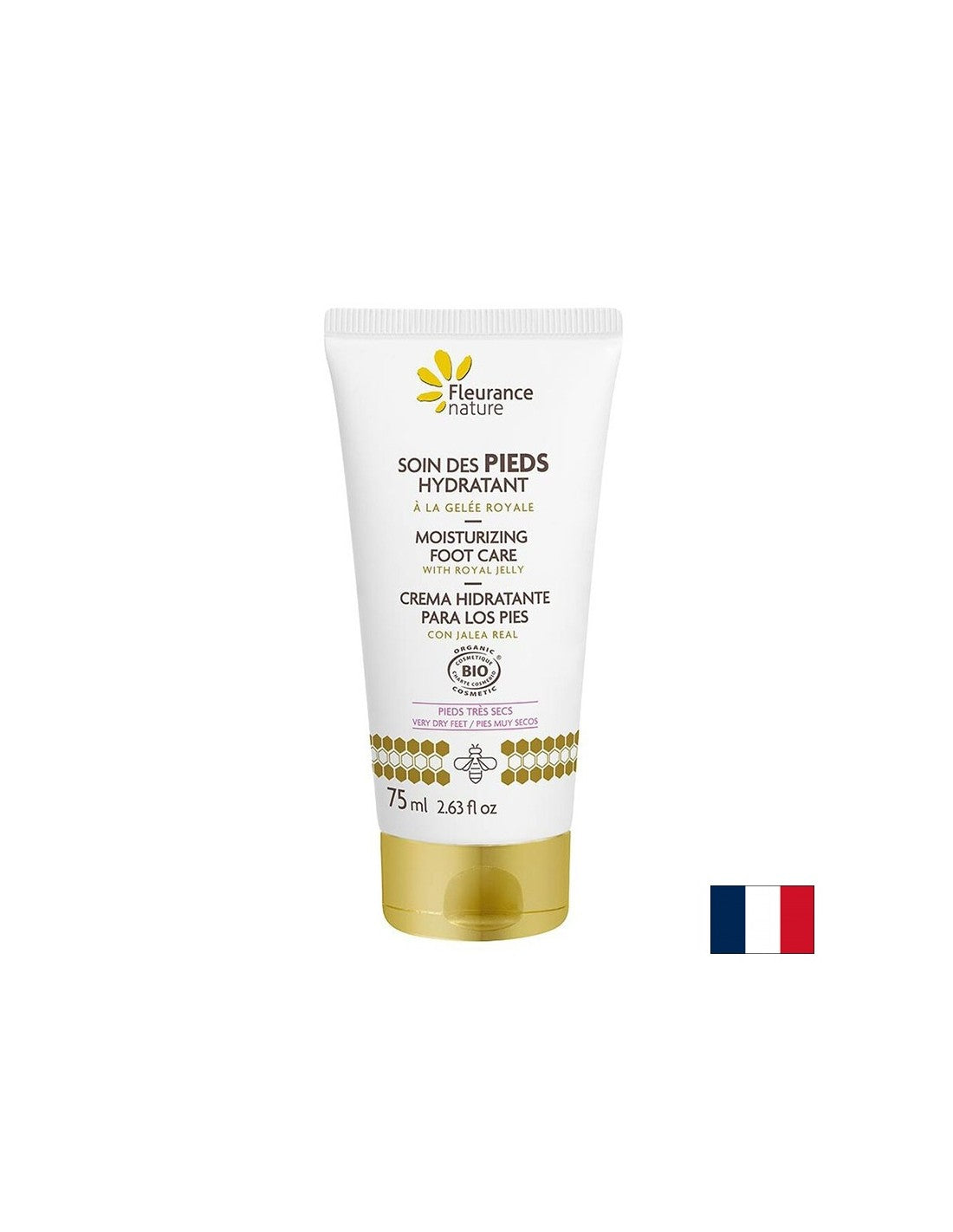 Crème de pied hydratante avec gelée royale, biologique, 75 ml