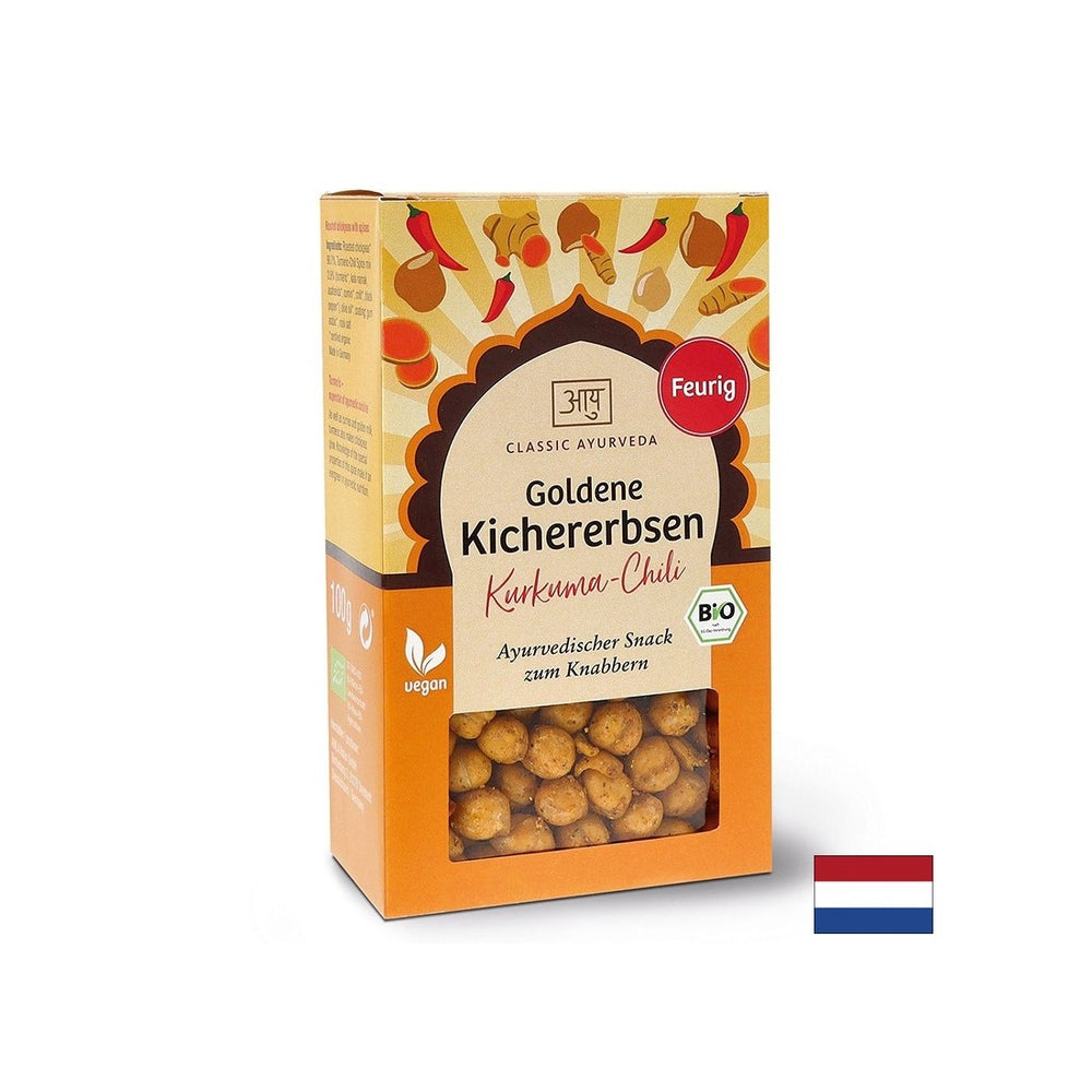 Pois chiches rôtis (avec curcuma - chili), bio, 100 g