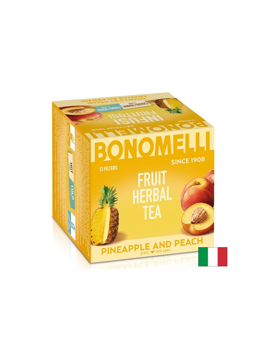 Thé à fruits avec ananas et pêche - Taste juteux et délice tropical, 12 sachets