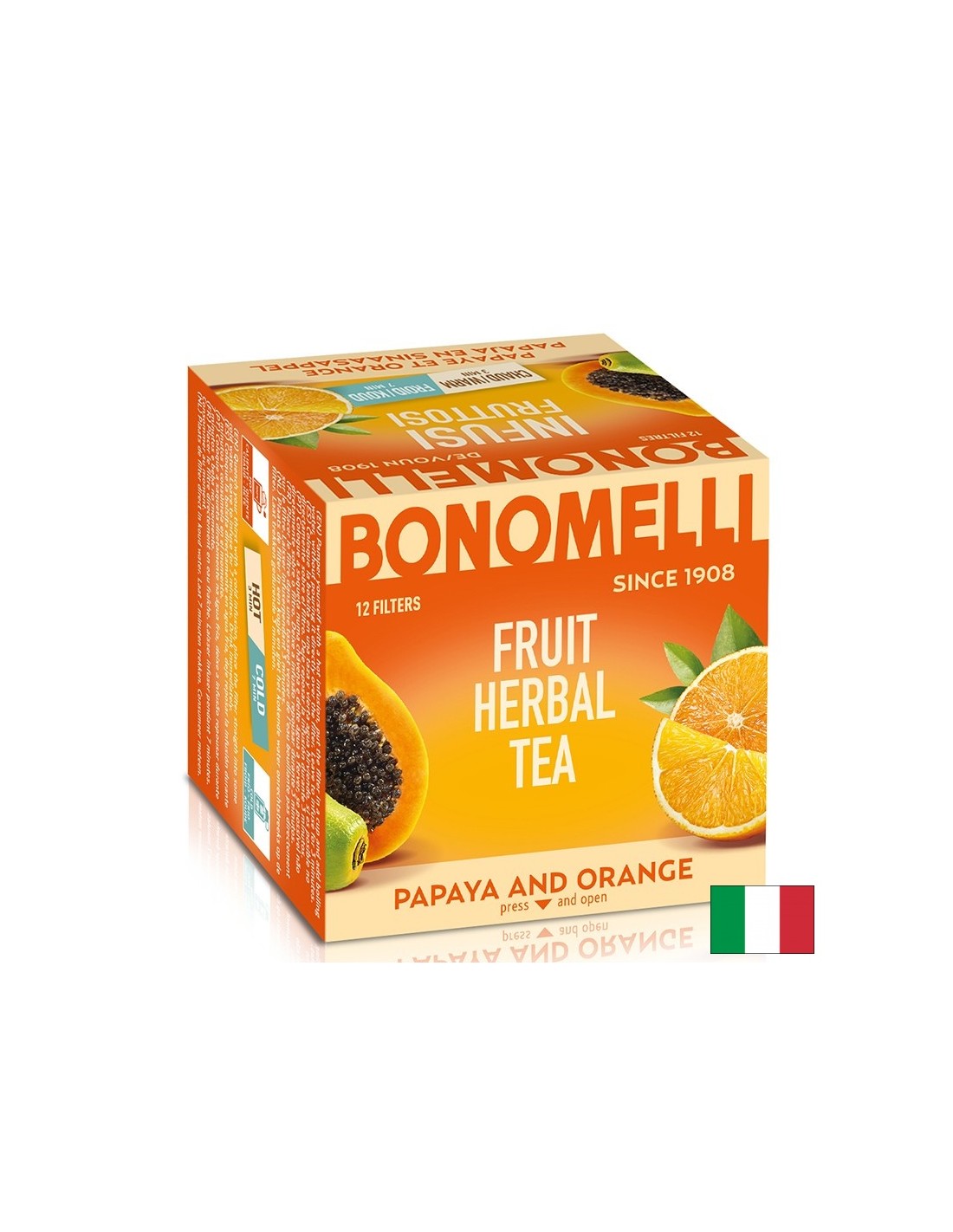 Thé à fruits avec papaye et écorce d'orange - fraîcheur exotique et vitalité naturelle, 12 sachets