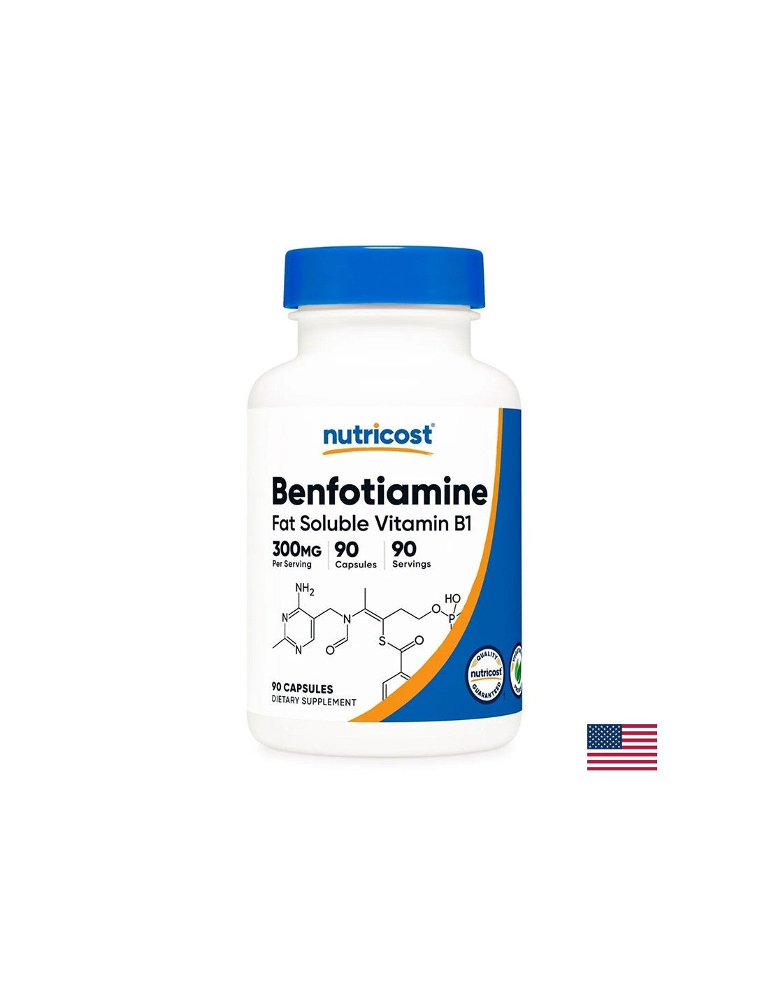 Vitamine B1 (Benfotiamine) - Pour le système nerveux - lésions nerveuses, alcoolisme, 300 mg, 90 capsules pour 3 mois