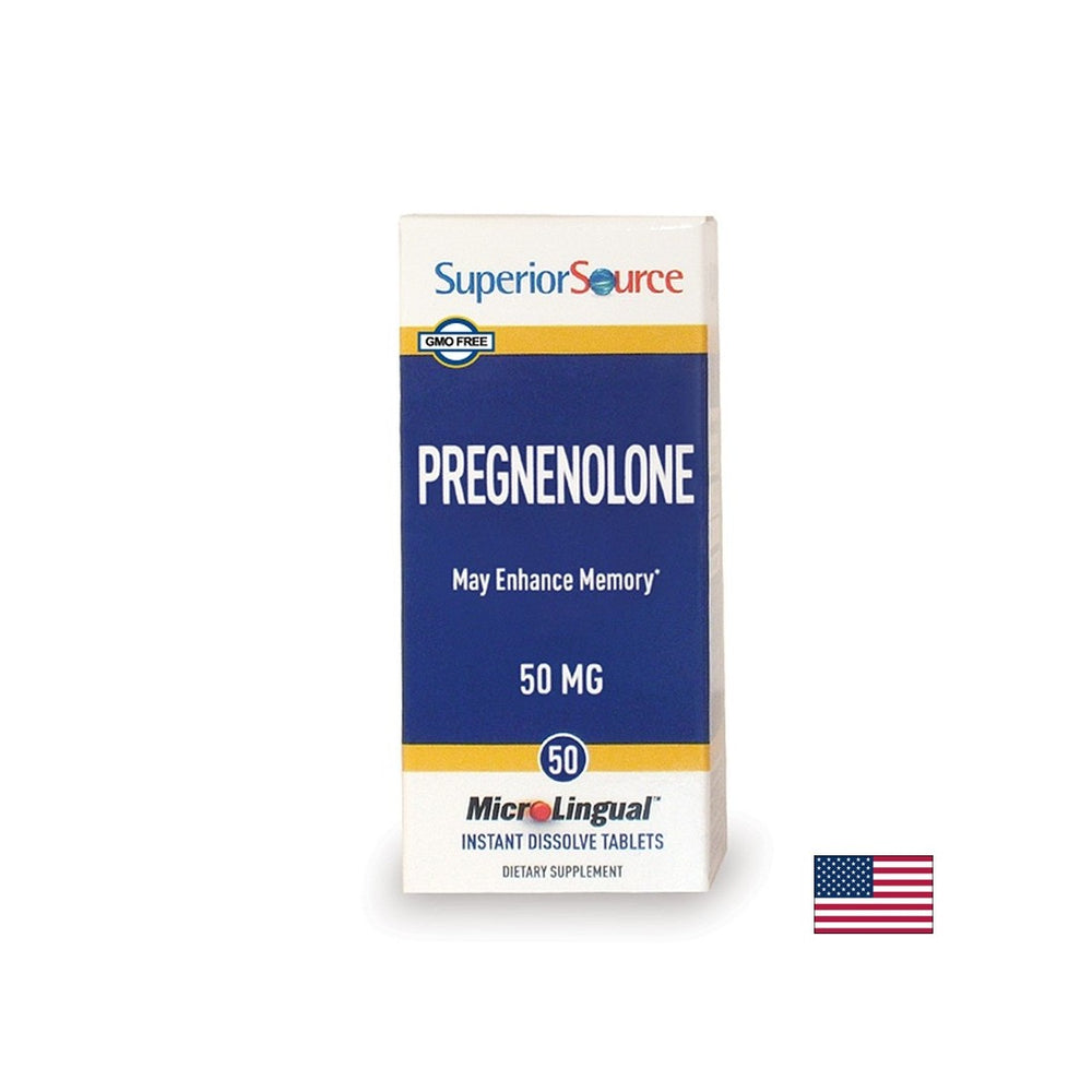 Mémoire et concentration – Prégnénolone, 50 mg x 50 comprimés sublinguaux <tc>Superior Source</tc>