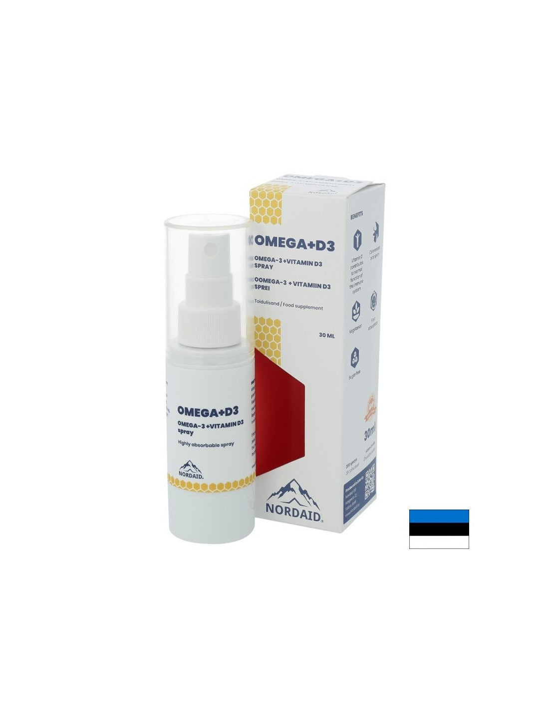Oméga-3 EPA et DHA + Vitamine D3 1000 UI - Immunité forte et os et dents sains - Spray buccale, 30 ml, 200 sprays