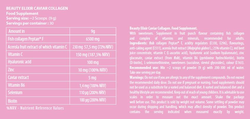 Beauty Elixir/Caviar Collagène - Poudre - 270 grammes