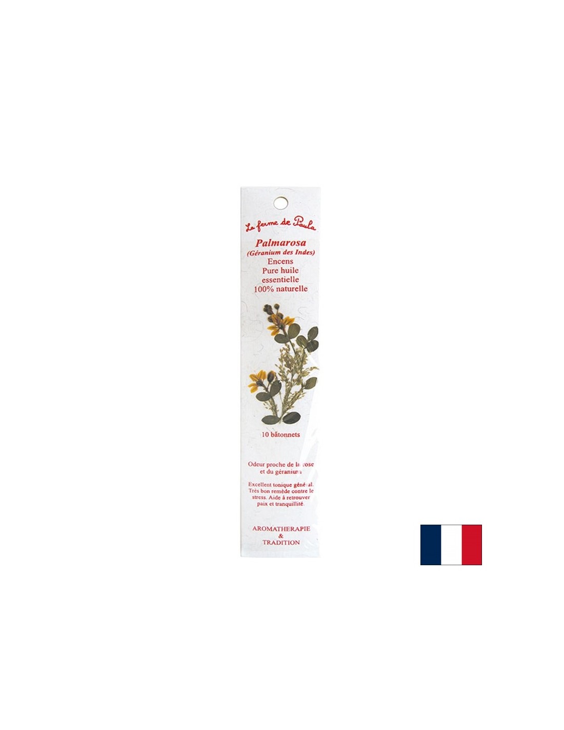 Des bâtons brûlants avec le parfum Palmarosa (géranium indien), 10 pcs.