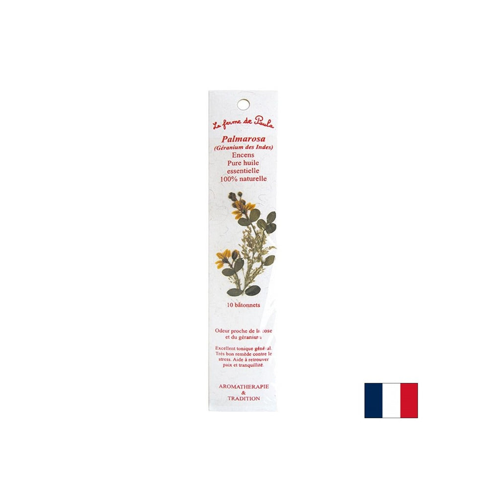 Des bâtons brûlants avec le parfum Palmarosa (géranium indien), 10 pcs.