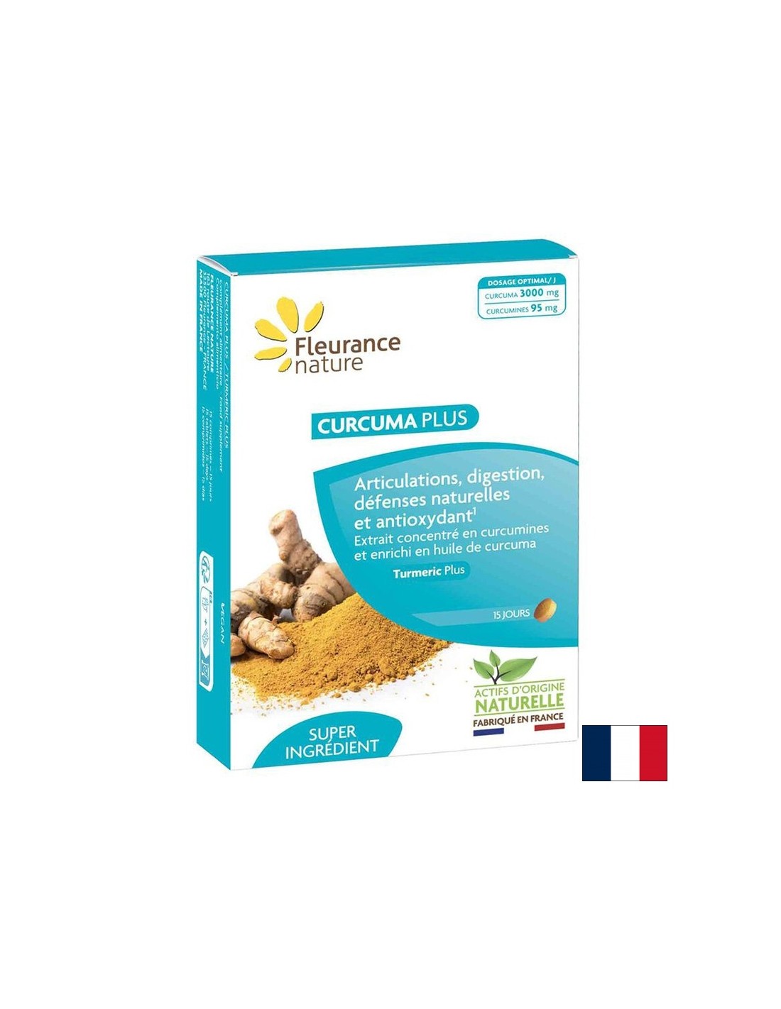 Pour l'inflammation et la douleur - Curcuma - Curcuma Plus, 100 mg x 15 comprimés