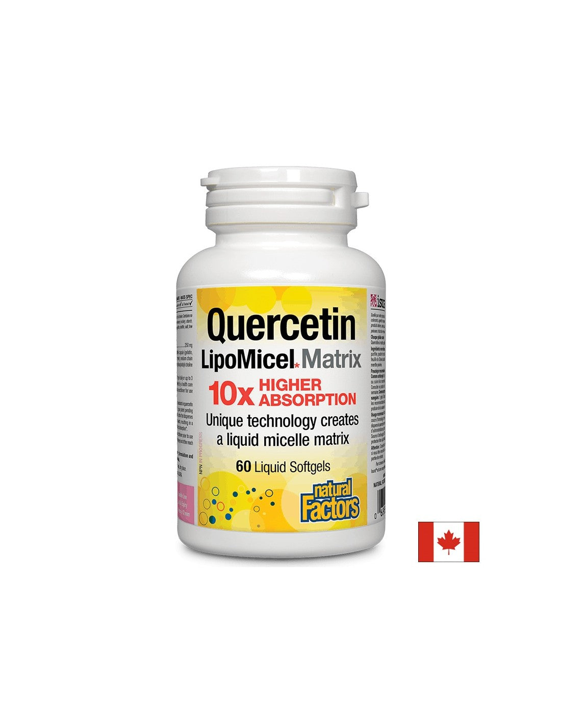 Quercétine 250 mg de lipomicel Matrice - 60 capsules de gel