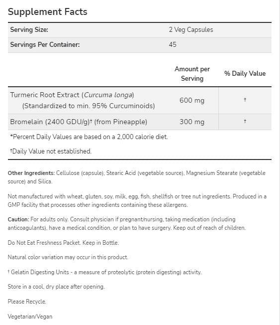 Curcuma et bromélate - 90 capsules