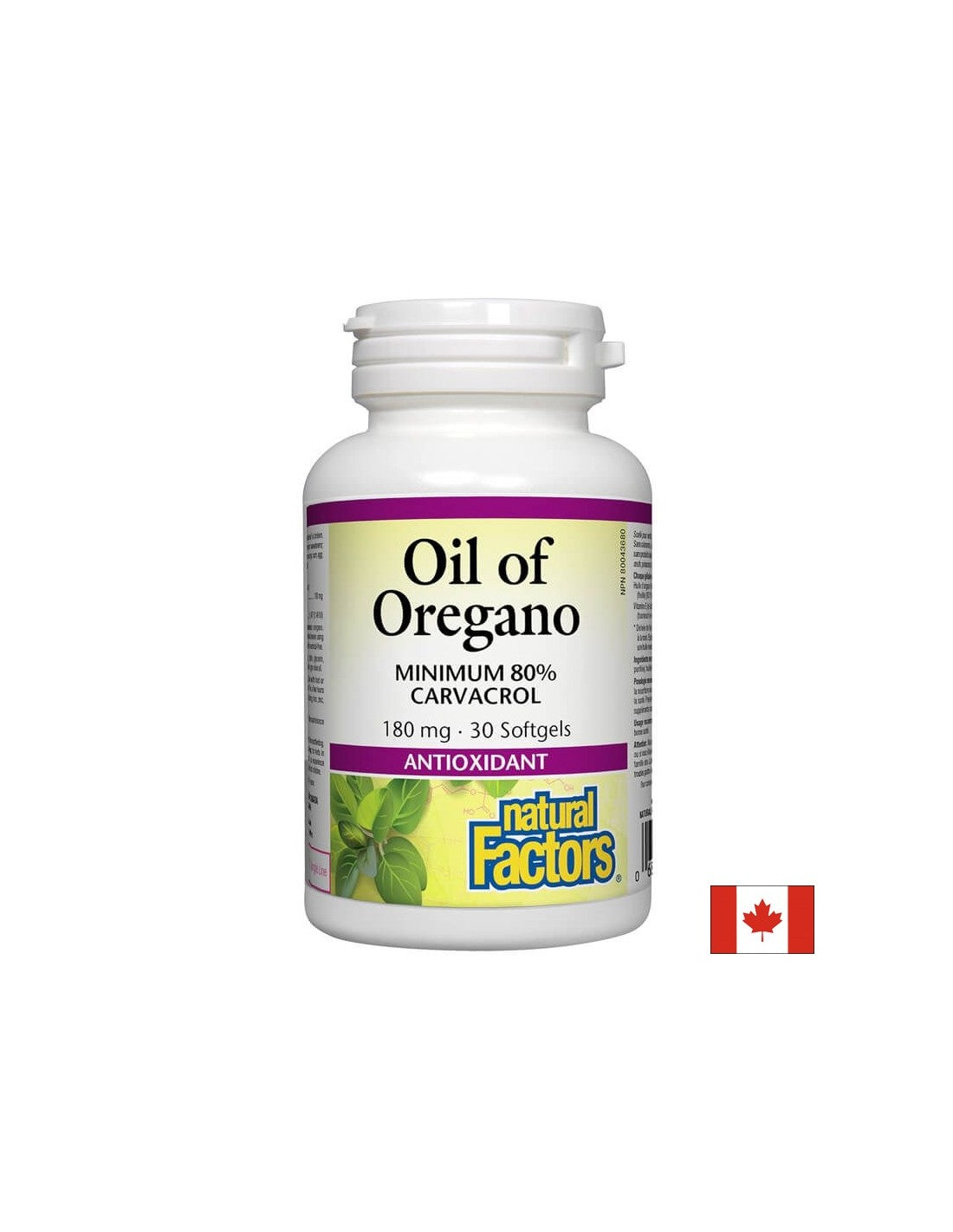Huile d'origan biologique 180 mg - 30 capsules de gel