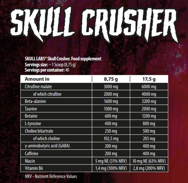 Skull Crusher Pre-Workout - 350 grammes