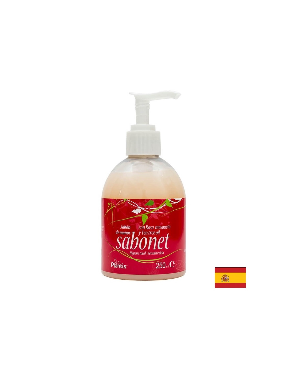 Savon à main liquide avec rose et huile d'arbre à thé - Sabonet Plantis®, 250 ml