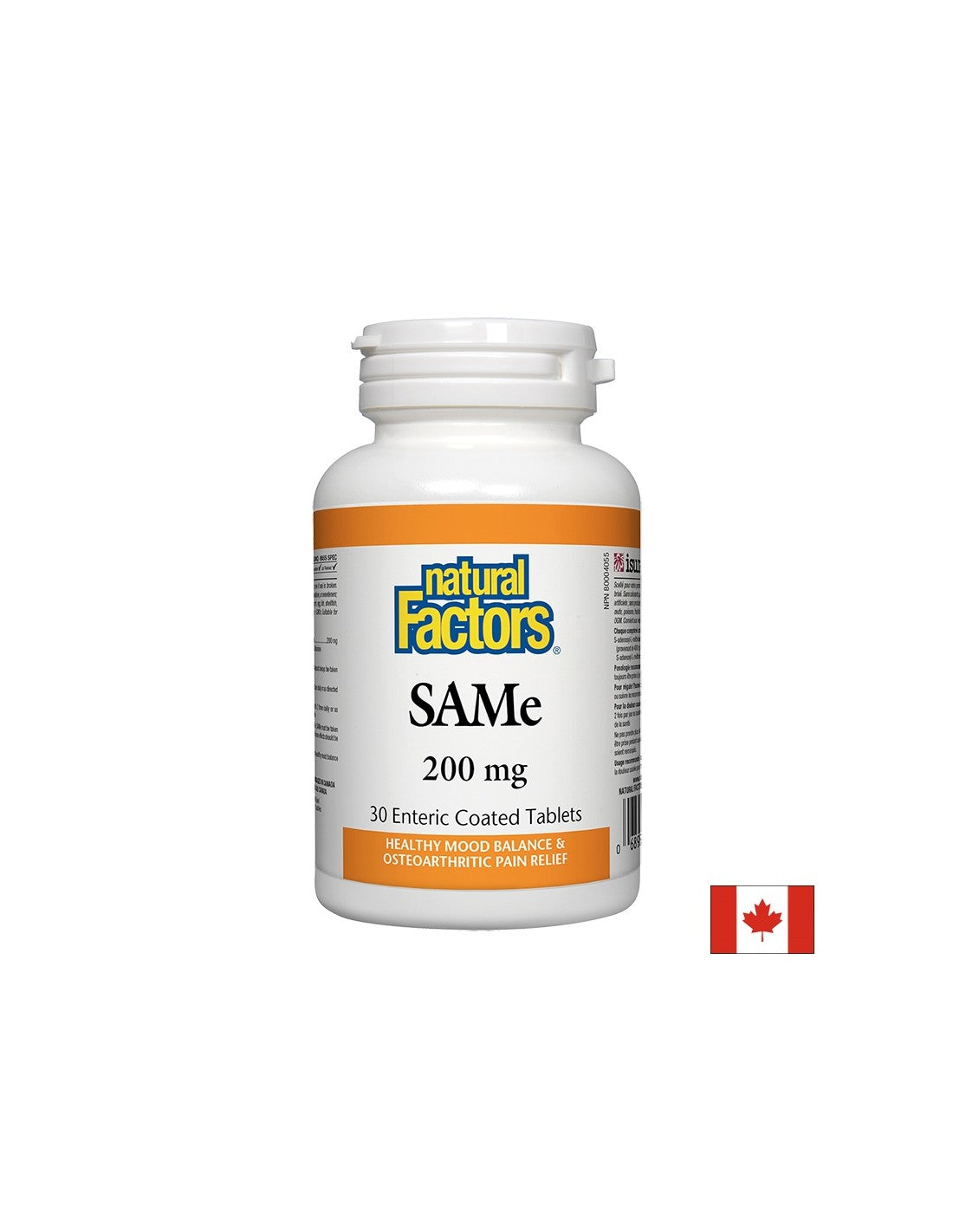 SAMe (S-adénosyl-L-méthionine)/SAMe 200 mg x 30 comprimés <tc>Natural Factors</tc>